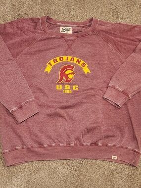 Blue 84 Maroon USC Trojans Graphic Crewneck Sweatshirt